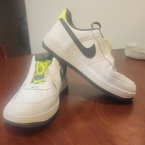 Nike White and Black Shoes with Neon Highlights